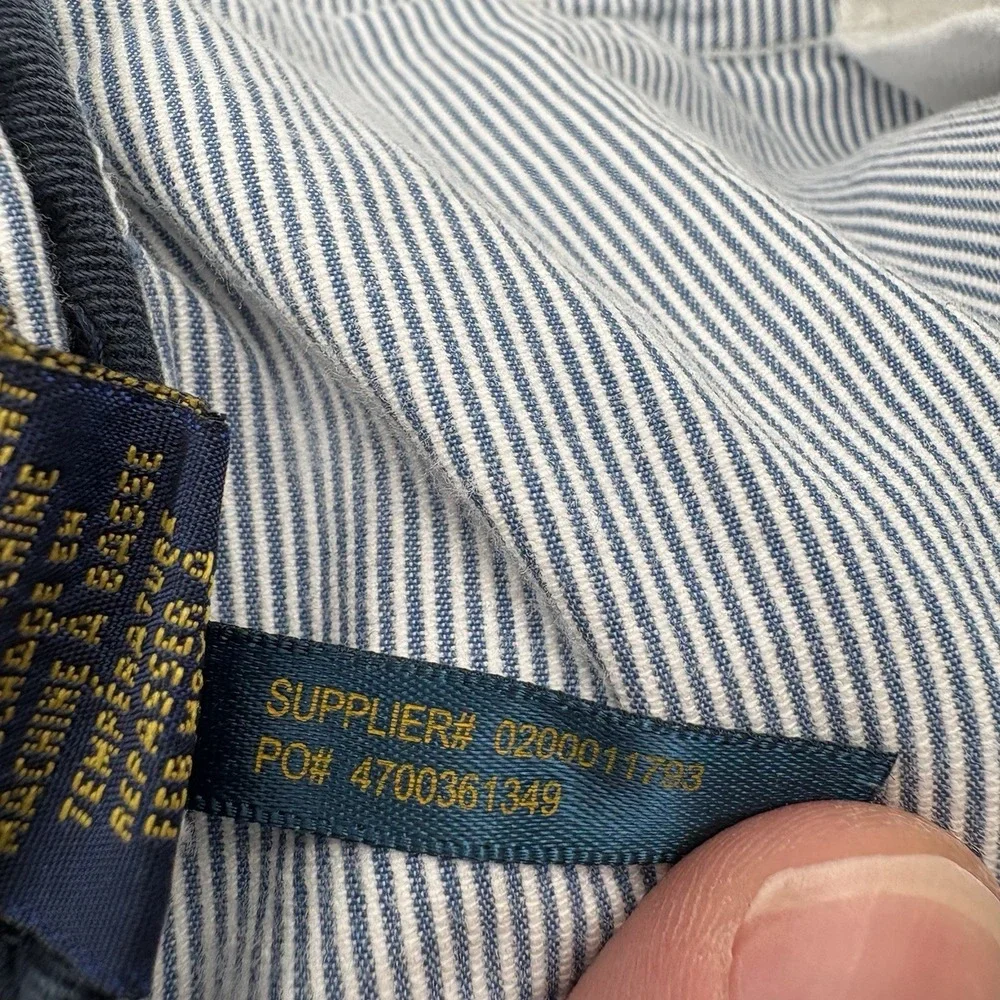 Polo Ralph Lauren Men's Pinstripe Cargo Shorts Blue White Cotton Size 36